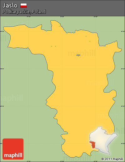 Savanna Style Simple Map of Jaslo, cropped outside