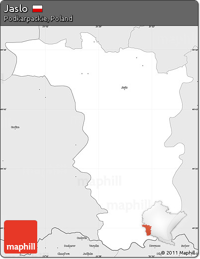 Silver Style Simple Map of Jaslo