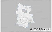 Gray 3D Map of Krosno I, single color outside