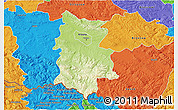 Physical 3D Map of Krosno I, political outside