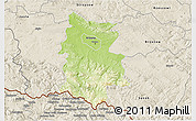 Physical 3D Map of Krosno I, shaded relief outside