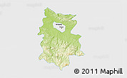 Physical 3D Map of Krosno I, single color outside