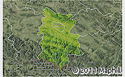 Satellite 3D Map of Krosno I, semi-desaturated