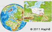 Physical Location Map of Krosno I, highlighted country, within the entire country