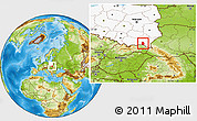 Physical Location Map of Krosno I, highlighted country