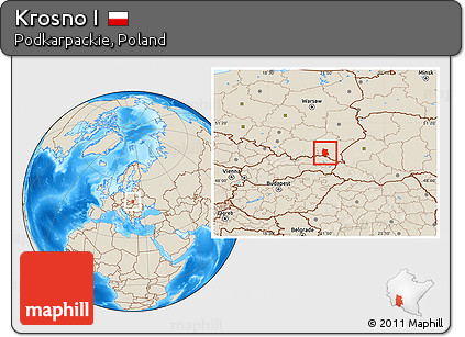 Shaded Relief Location Map of Krosno I