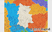 Shaded Relief Map of Krosno I, political outside