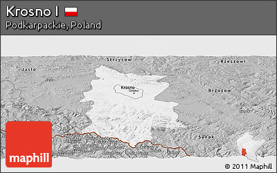 Gray Panoramic Map of Krosno I