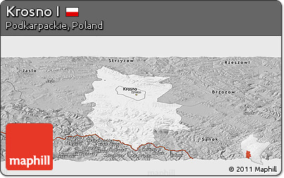 Gray Panoramic Map of Krosno I