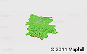Political Panoramic Map of Krosno I, cropped outside