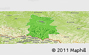 Political Panoramic Map of Krosno I, physical outside