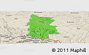 Political Panoramic Map of Krosno I, shaded relief outside