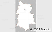 Gray Simple Map of Krosno I, cropped outside
