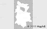 Gray Simple Map of Krosno I, single color outside