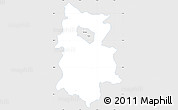 Silver Style Simple Map of Krosno I, single color outside