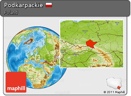 Physical Location Map of Podkarpackie