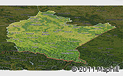Satellite Panoramic Map of Podkarpackie, darken