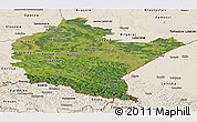 Satellite Panoramic Map of Podkarpackie, shaded relief outside