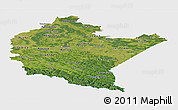 Satellite Panoramic Map of Podkarpackie, single color outside