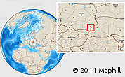Shaded Relief Location Map of Przemysl