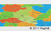 Physical Panoramic Map of Rzeszow I, political outside