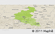 Physical Panoramic Map of Rzeszow I, shaded relief outside