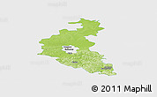 Physical Panoramic Map of Rzeszow I, single color outside