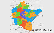 Political Simple Map of Podkarpackie, single color outside, borders and labels