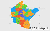 Political Simple Map of Podkarpackie, single color outside