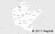 Silver Style Simple Map of Podkarpackie, single color outside