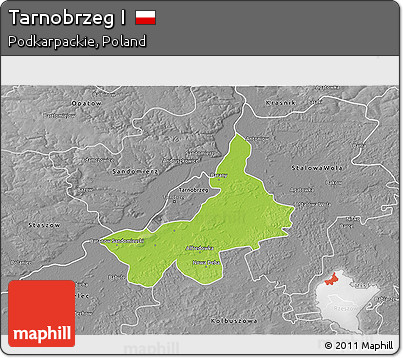 Physical 3D Map of Tarnobrzeg I, desaturated