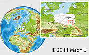 Physical Location Map of Tarnobrzeg I, highlighted country, within the entire country