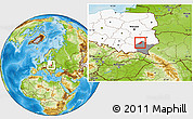 Physical Location Map of Tarnobrzeg I, highlighted country, highlighted parent region