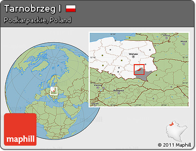 Savanna Style Location Map of Tarnobrzeg I, highlighted country, highlighted parent region