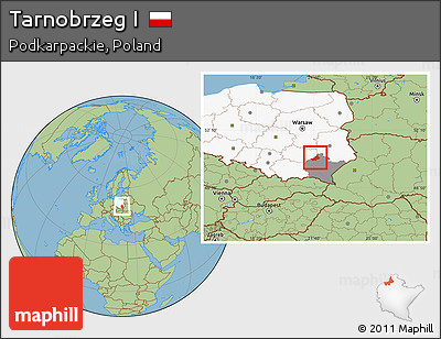 Savanna Style Location Map of Tarnobrzeg I, highlighted country, highlighted parent region