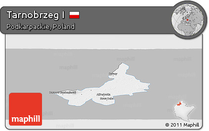 Gray Panoramic Map of Tarnobrzeg I, single color outside