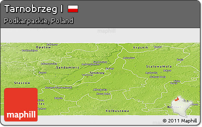 Physical Panoramic Map of Tarnobrzeg I
