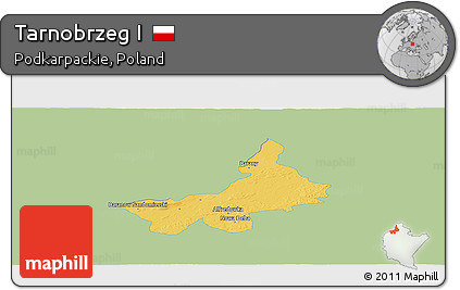 Savanna Style Panoramic Map of Tarnobrzeg I, single color outside