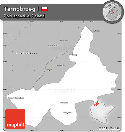 Gray Simple Map of Tarnobrzeg I