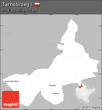 Gray Simple Map of Tarnobrzeg I, single color outside
