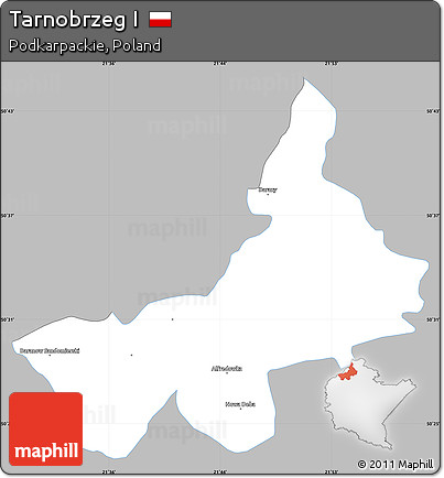 Gray Simple Map of Tarnobrzeg I, single color outside