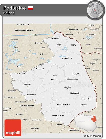 Classic Style 3D Map of Podlaskie