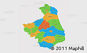 Political 3D Map of Podlaskie, single color outside