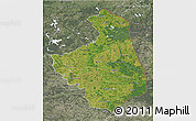 Satellite 3D Map of Podlaskie, semi-desaturated
