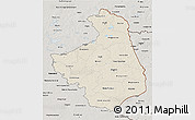 Shaded Relief 3D Map of Podlaskie, semi-desaturated