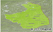 Physical Panoramic Map of Podlaskie, semi-desaturated
