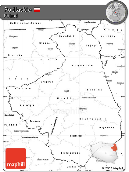 Blank Simple Map of Podlaskie