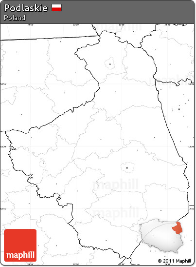 Blank Simple Map of Podlaskie, no labels