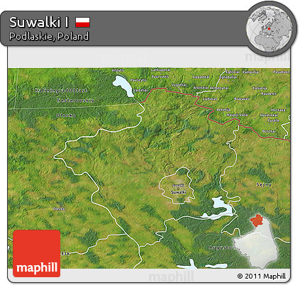 Satellite 3D Map of Suwalki I