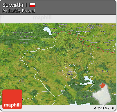 Satellite 3D Map of Suwalki I